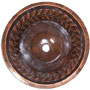 Mexican Copper Hammered Patina Sink -- s6026 Round Braid